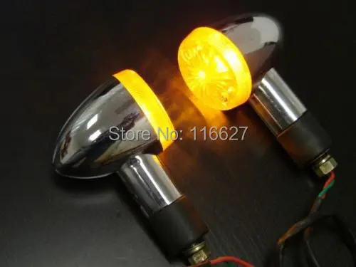 

FREESHIPPPING CHROME AMBER BULLET TURN SIGNAL for Suzuki Boulevard Intruder Volusia Marauder Cruiser CAFE RACER CUSTOM