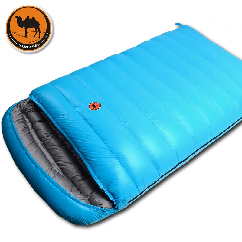 

Camcel ultralight camping sleeping bag envelope white duck down sleeping bag compression Double sleeping bag