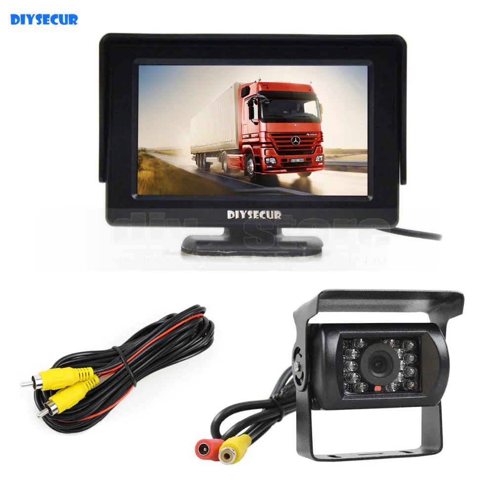 DIYSECUR Wired 4.3inch Car Monitor + Waterproof Rear View Backup Camera