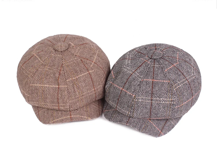 Модные клетчатые береты для мужчин и женщин, повседневные уличные шапки в британском стиле, хлопковые кепки на плоской подошве, стильные Зимние береты, шапка