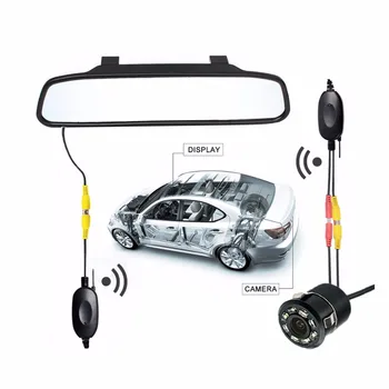 

2In1 Car Parking System Kit Wireless 4.3"TFT LCD Mirror Monitor HD Screen Display+Auto Backup Waterproof Rear View Camera