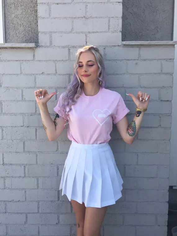 ME instagram moda Rosa camiseta casual chicas tops Tumblr
