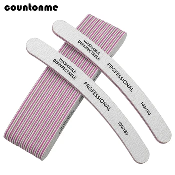 

5pc Professional Nail File 100/180 Curve Banana Sanding Polish Buffer Sanding Acrylic Nail Art tool Nail Manicure Tool nagelviji