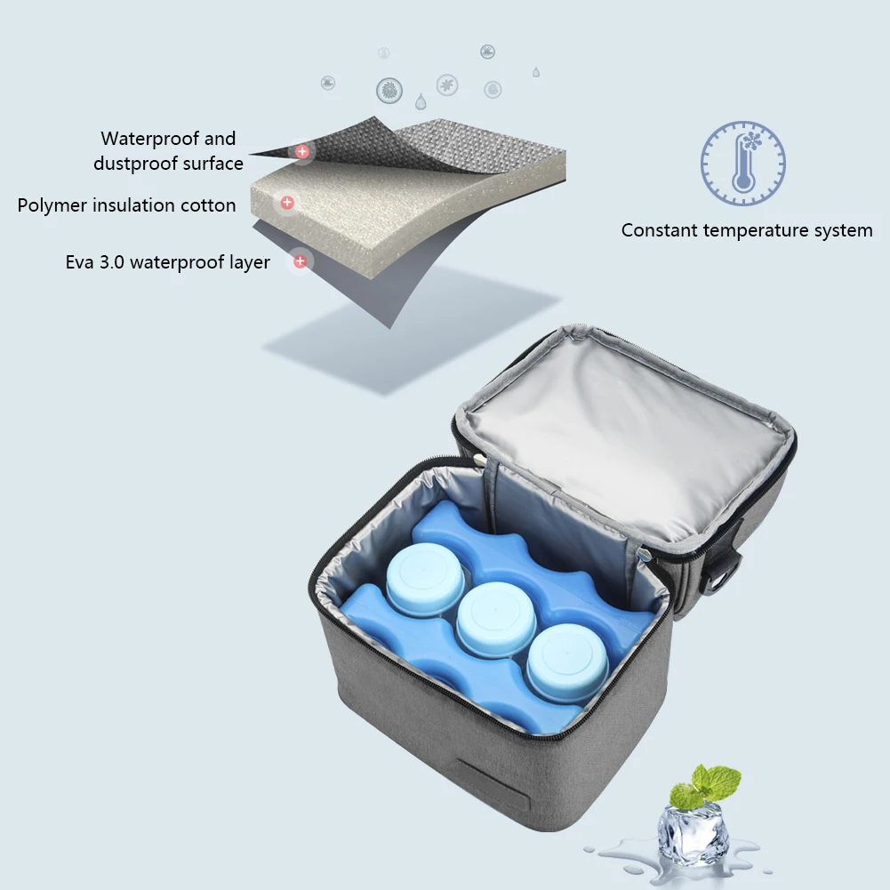 

Breast Pump For Mother Feeding Bottle Milk Storage Fresh Keeping Double Layer Outdoor Cooler Backpack Baby Food Insulation Bag