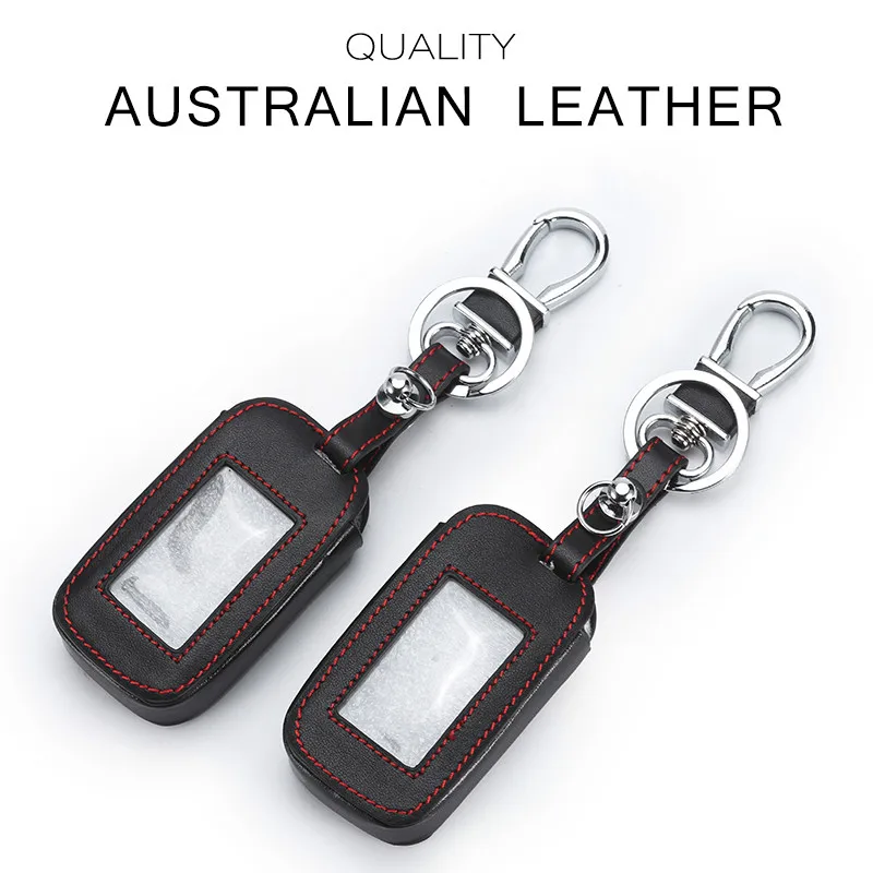 

Handsewn E90 Genuine Leather Case For Starline E60 90 61 The Case For Keyring Alarm Keychain Cover