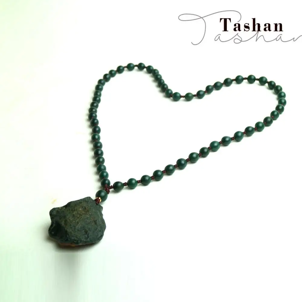 

2019 New Necklace pendant Men and women gift Cotton thread Bead Crystal Pendant National wind retro handmade Natural jewelry