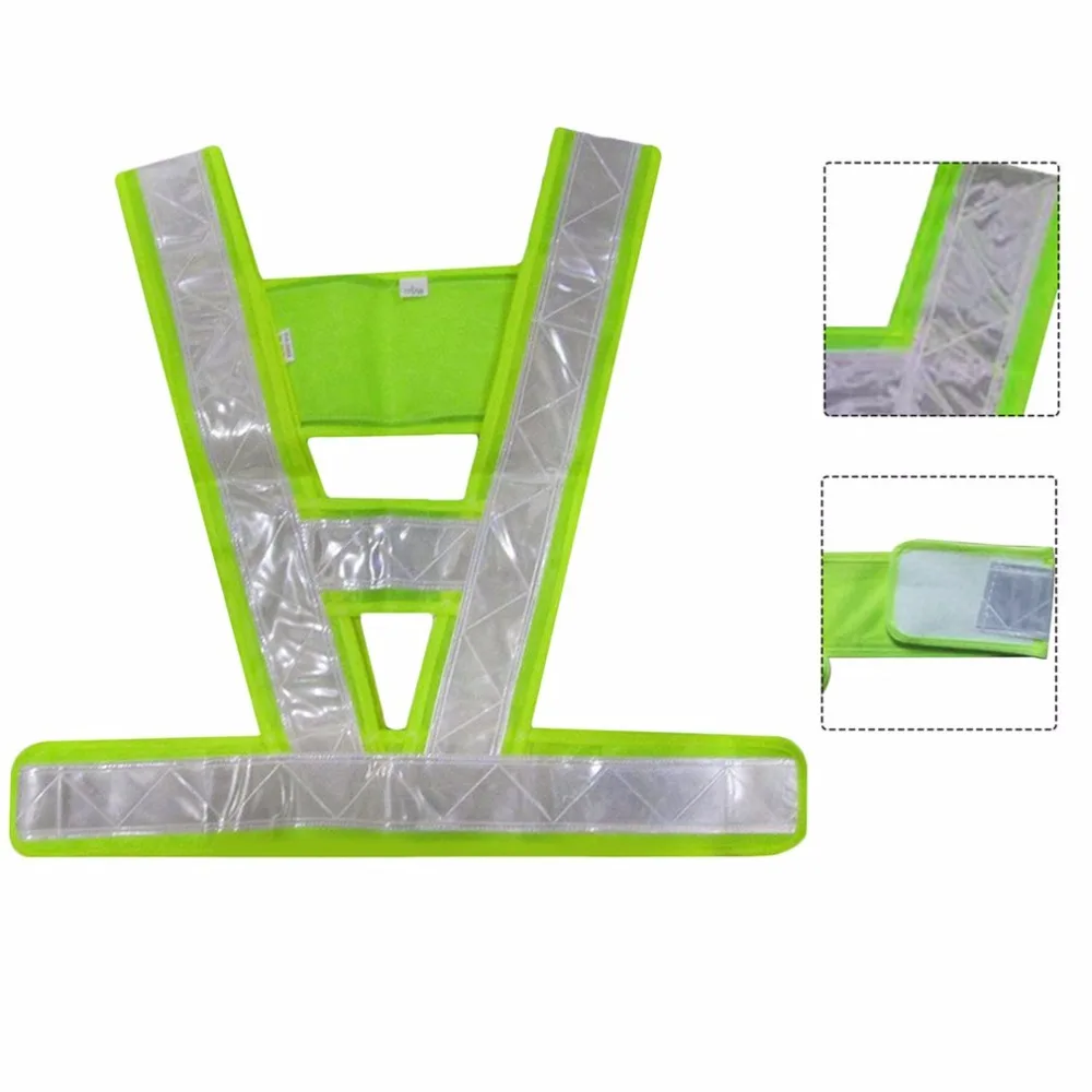 Reflective Vest V-Shaped Safety Waistcoat Reflective Light-emitting Vest For Traffic Running Camping Outdoor Safety Clothing Reflective Vest V-Shaped Safety Waistcoat Reflective Light-emitting Vest For Traffic Running Camping Outdoor Safety Clothing