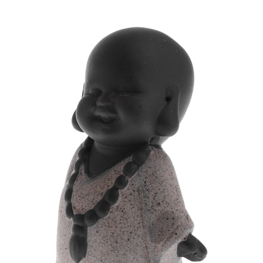 Purple Sand Little Monk Figurine Chinese Tea Pet Little Buddha Statue Tea Tray Decoration Home Tabletop Ornament