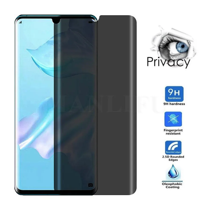 

3D Full Curved Anti Spy Tempered Glass For Huawei P30 Mate 20 P20 Pro Privacy Screen Protector For Huawei P30 Mate 20 P20 Lite