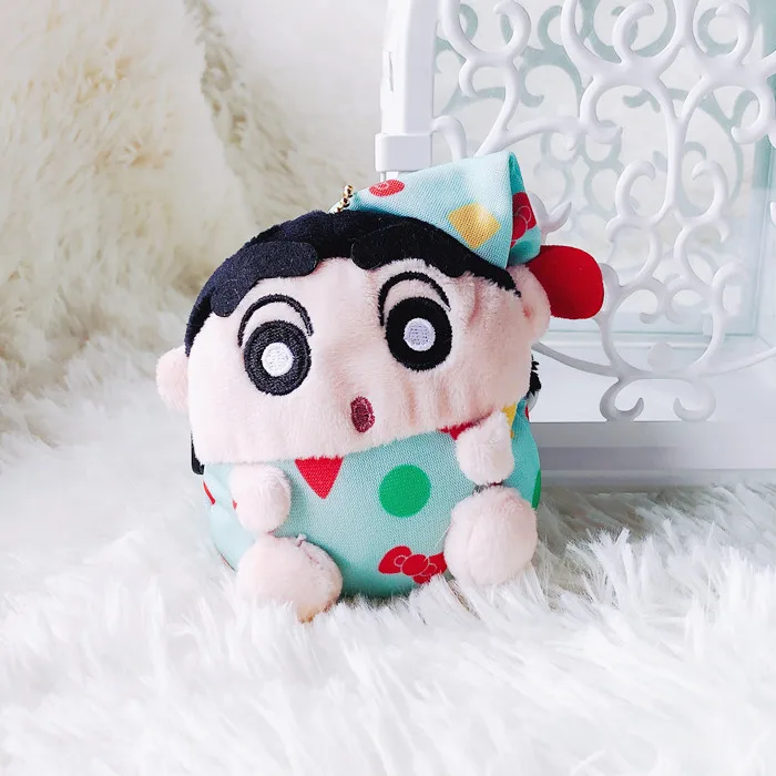 10 см мультфильм Фаршированные Куклы craion Shin chan плюшевые Кошельки Сумки подвеска
