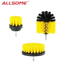 ALLSOME электрическая дрель Набор Щеток Для затирки плитки скруббер сверло для очистки нейлоновых щеток Ванна Очиститель комплект шлифовка древесины Полировка Инструмент