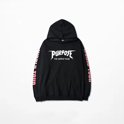 USA 2017 Justin Bieber Purpose The World Tour Hoodie Sweatshirt Black Unisex