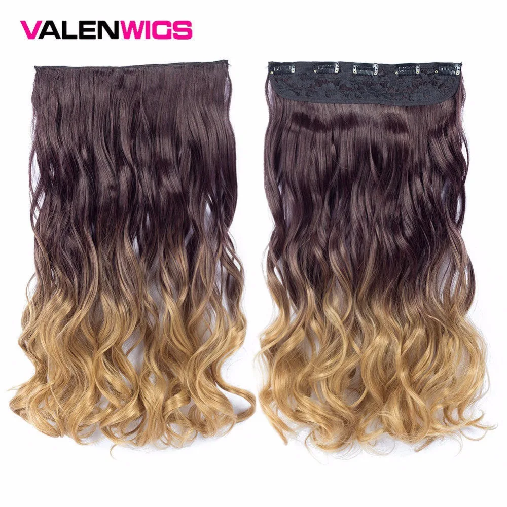 Valen парики Длинные Синтетические волосы термостойкие накладные волосы цельный зажим в одной части заколки-невидимки 5 клипов 22 дюйма