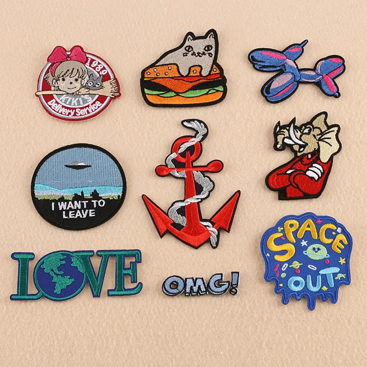 

1pcs Cartoon Embroidery Iron on Patches Badges for DIY Clothing Appliqued Clothes Sewing Supplies garment Decoration embroidered