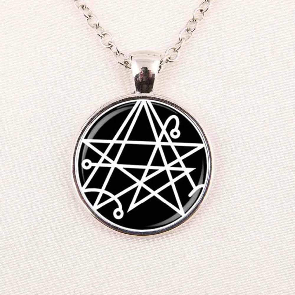 

Hot glass dome jewelry necronomicon the elder sign/sigil of gateaway pendant necklace fashion jewelry HZ1