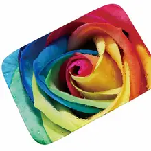 Разноцветные розы фланелевый принт Ковер Спальня Гостиная Коврик ванная комната противоскользящие маты украшения для офиса ковры