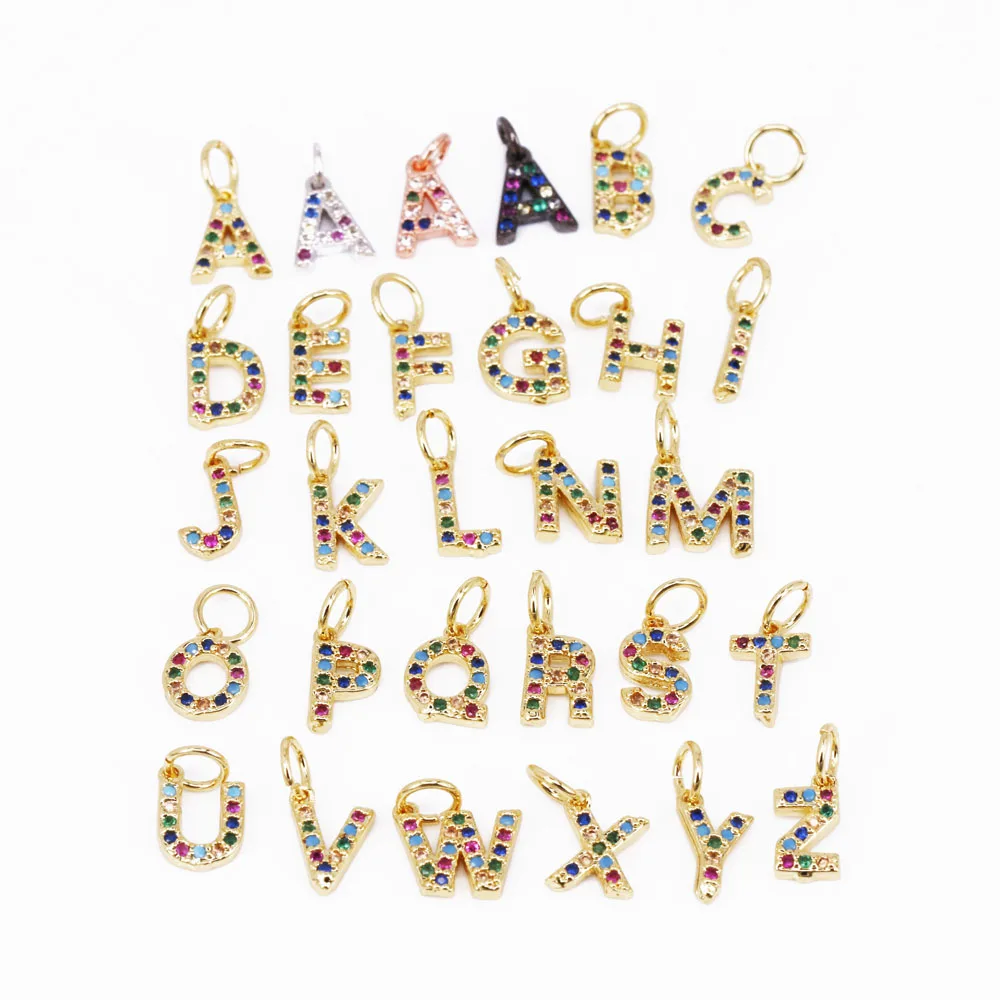 

Initial Letter Pendant Gold Small Alphabet Charm for Original Necklace Making Dainty Personalized Pendant Findings 6x9mm