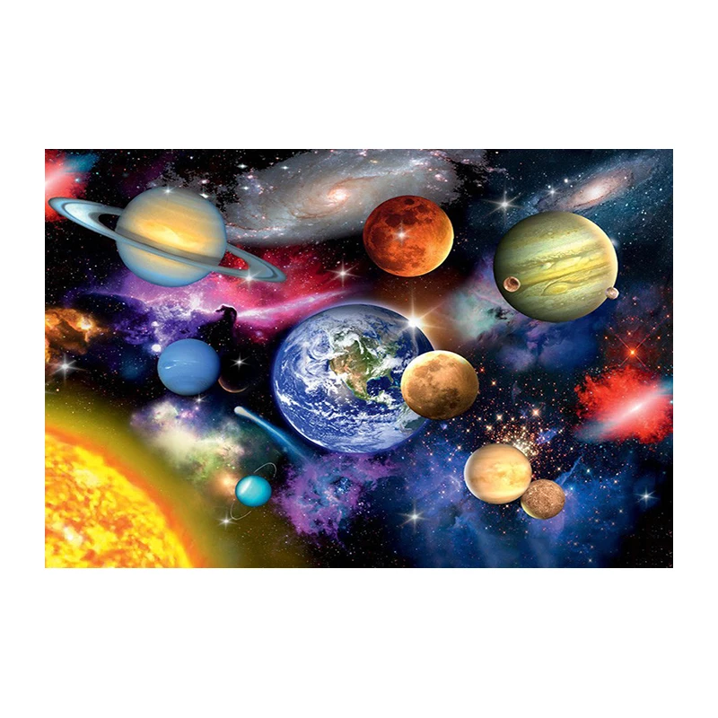HOMFUN Full Square Round Drill 5D DIY Diamond Painting Space planet 3D Embroidery Cross Stitch Mosaic Home Decor 