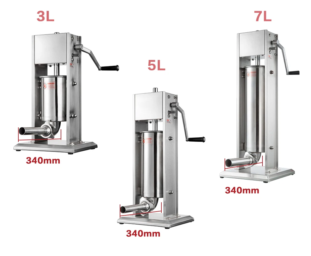 3/5/7L колбасный шприц машина Еда заполнения Нержавеющая сталь ручной колбасные шприцы колбасный шприц коммерческих Кухня инструмент