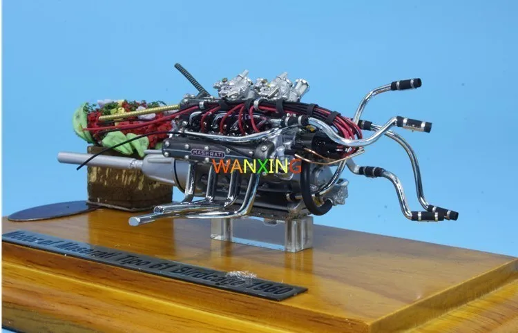 Изысканная модель CMC Maserati в масштабе 1/18, птичья клетка, модель двигателя, игрушки из сплава, хобби, деревянная база, коллекция подарков