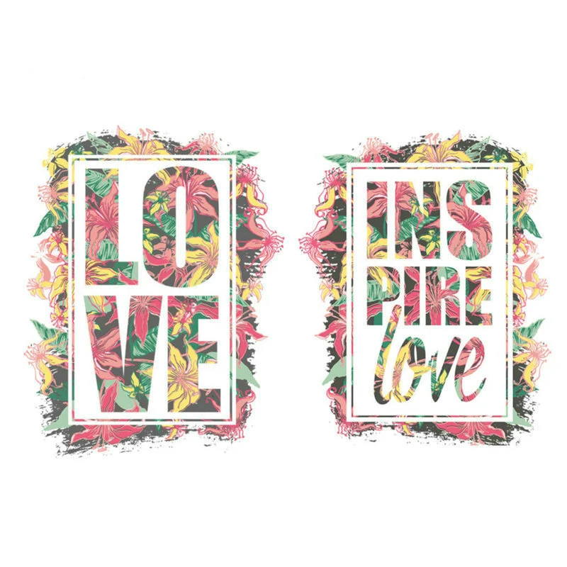 

Flower Iron On Patch Love A-Level Washable Easy Print By Household Irons T-Shirt Diy Decoration 2018 New Parches Ropa Parches
