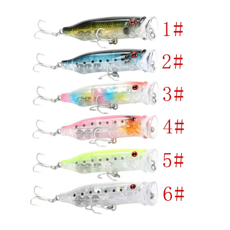 

6pcs Popper lure 7cm 9g unpainted fishing lures wobblers trolling top water bass bait pesca isca artificial balance weight goods