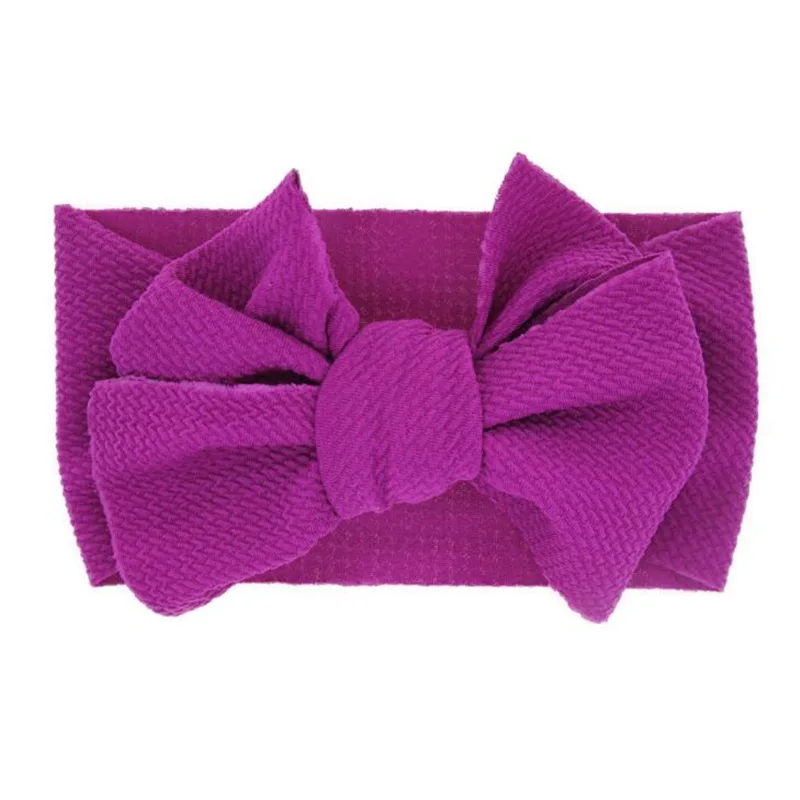 Purple Мода новорожденный прекрасный унисекс большая эластичная повязка на голову с бантом голова основа популярные дети рыбий чешуи Паттер милые мягкие аксессуары для волос - Цвет: Purple