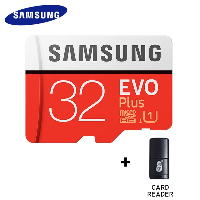 Карта памяти SAMSUNG Micro SD card Карты Памяти EVO+ Плюс 256 ГБ 128 ГБ 64 ГБ 32 ГБ 16 Г Class10 TF Карта C10 sim-карты 100 МБ/С. SDHC/SDXC UHS-I128gb micro sd 128 ГБ - Емкость: MC32G-TF-Reader