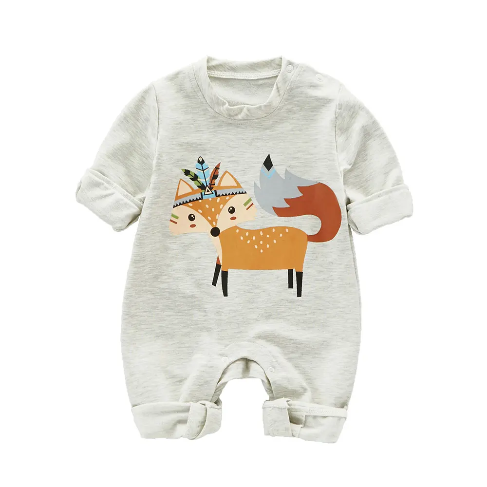 

2018 New Style Baby Rompers Boy Girl Long Sleeve Newborn Clothes Print Jumpsuit Baby Clothes