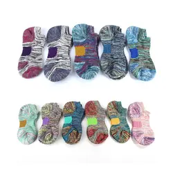 5x Для женщин Этническая Хлопковые короткие носки зимние теплые Национальный стиль Цвет ful вязать Носки для девочек (Цвет: разные цвета)