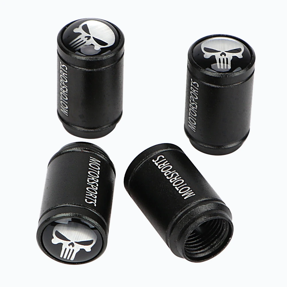

4 Pcs/Set Car Tire Valve Caps Dust Cover Moto Bicycle Wheel Tyre Air Valve Caps For BMW AUDI VW Aluminum Alloy Skull Type