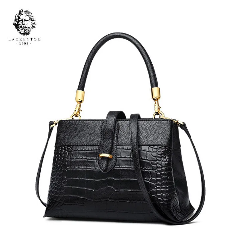 

LAORENTOU high quality fashion luxury brand 2018 new top layer cowhide handbags wild shoulder Messenger bag simple ladies bag