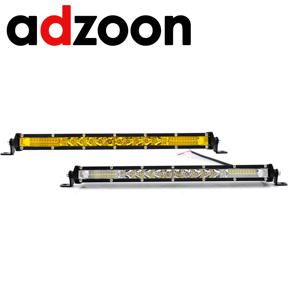 

ADZOON 15inch 90W 6000K Yellow Off road Single Row Light Bar LED IP67 Waterproof Lamp for Truck SUV Offroad