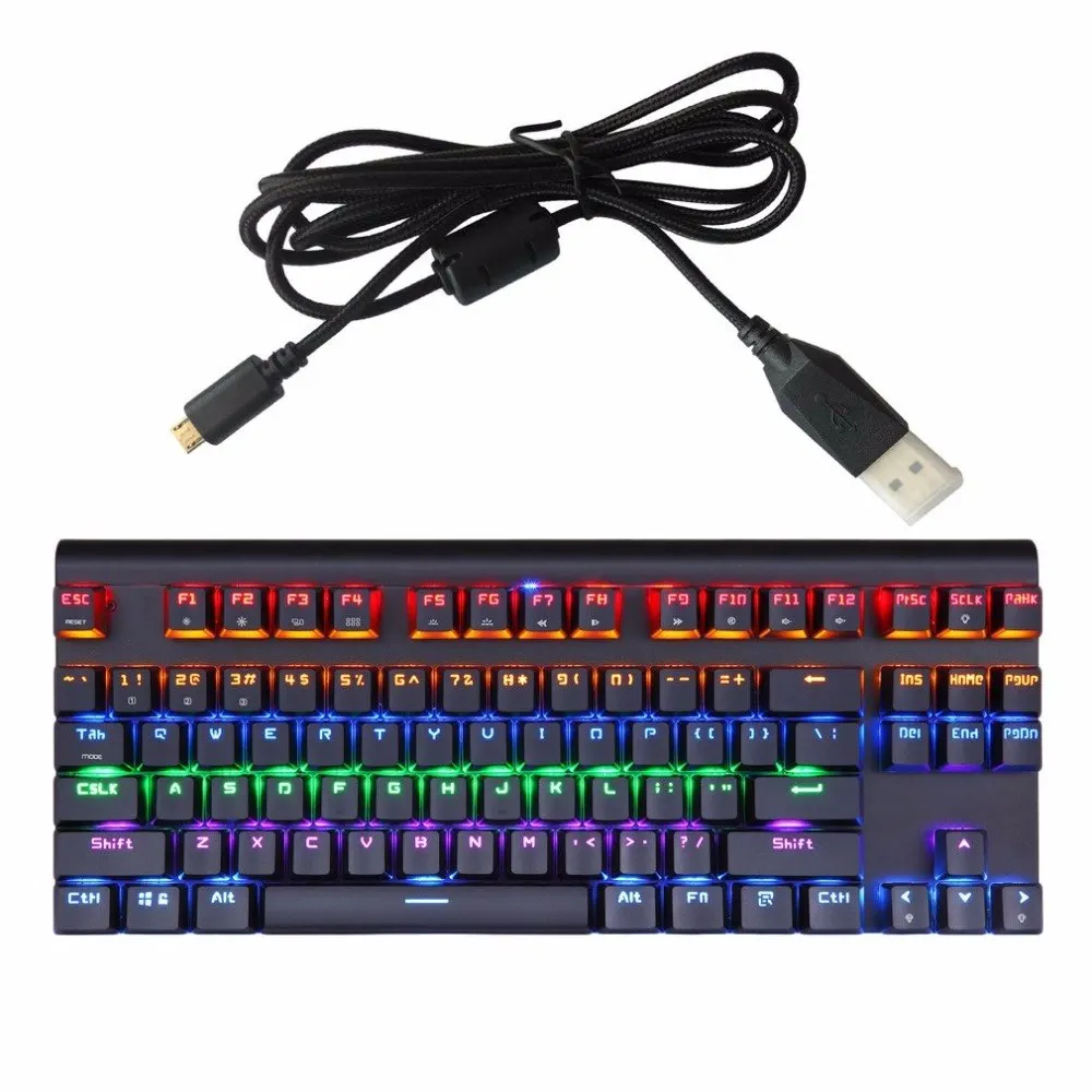 

Motospeed Bluetooth Mechanical Keyboard USB Wired Mechanical Keyboard With 87keys RGB Backlight For Laptop Desktop K83