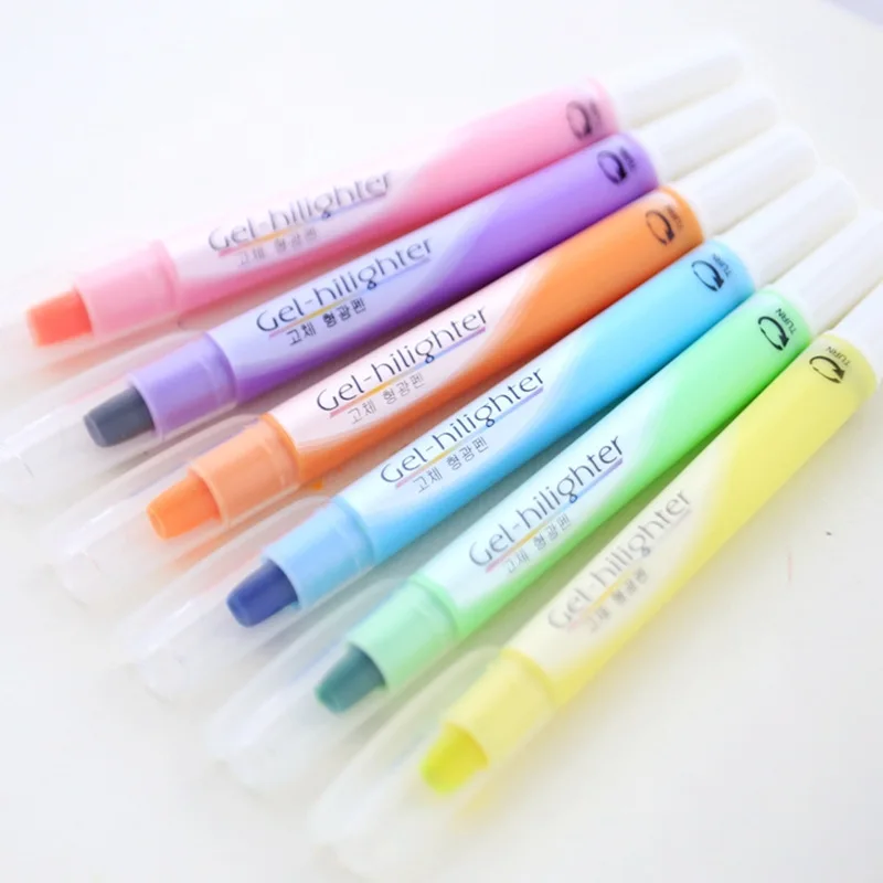 24 pcs/Lot gel Highlighter Fluorescent color marker pen Crayon drawing