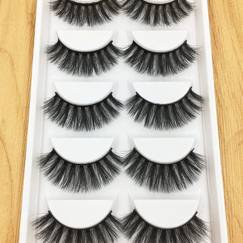 YOKPN 3D Mink False Eyelashes Natural Thick Fake Long Section Exaggerated Cross Soft European American 5 Pairs Lashe | Красота и