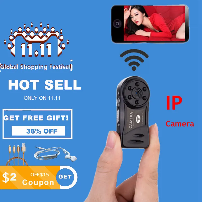 HD Mini Wi-Fi IP Камера Беспроводной Ночное видение P2P Micro Цифровая видеокамера