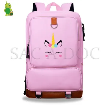 

Funny Unicorn Daily Backpack School Bags for Teenagers Boys Girls Canvas Laptop Backpack Large Capacity Casual Travel Bags