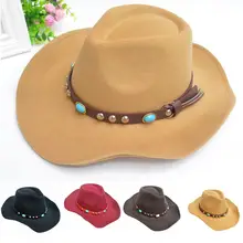 Лидер продаж Открытый Спорт Охота Кепки шляпа Запад ковбойская шляпа козырек шляпа езда ковбойская шляпа Для мужчин и Для женщин большие карнизы Jewel ремень Кепки