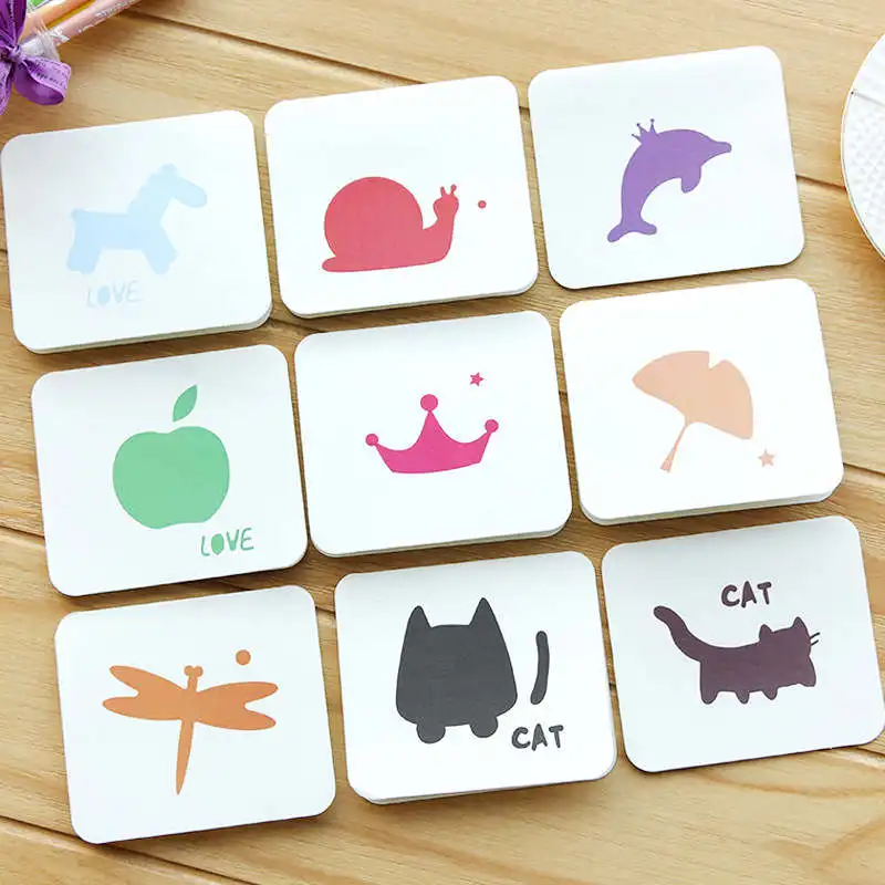 

DoreenBeads Lovely Paper Post Cards & Envelopes 9 Styles Animal Pattern For Lovers Family Children Gift Blessing At Random 1PC