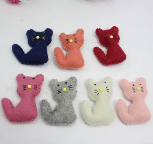wool felt poke handmade work Japan cat panda icecream deer DIY wool ball jewelry hair accessories doll 5