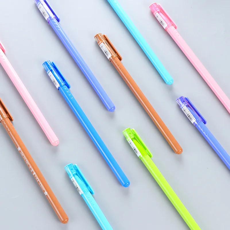 

36 pcs/Lot Sakura gel pens Color flower with metal tip 0.5mm ballpoint Black blue color refill Office School supplies FB778