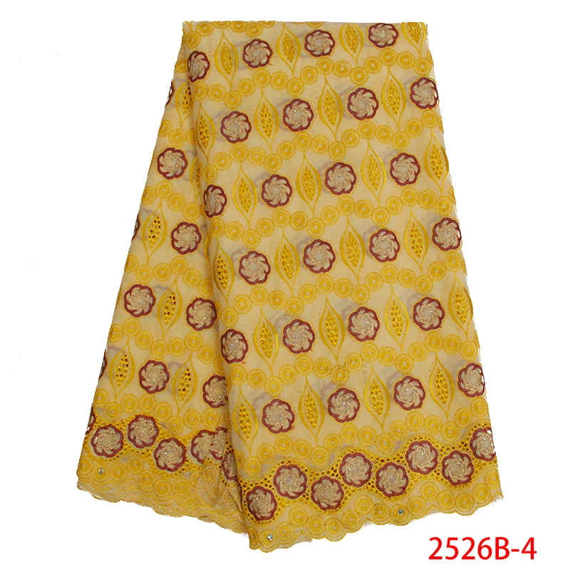 Yellow Swiss Voile Lace in Switzerland 2019 Latest African Fabric Nigerian Fabrics for Wedding Party Dress APW2526B-4 | Дом и сад