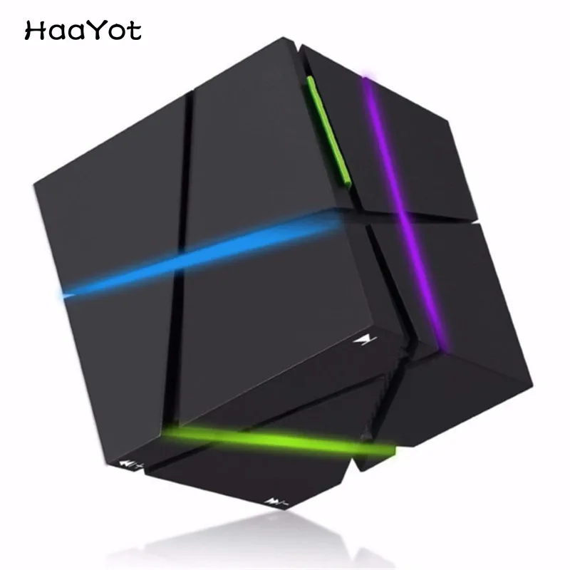 

HAAYOT magic square Bass LED Light Bluetooth Speaker Mini Portable Wireless Handsfree Speakers With LED With FM TF Card Lights