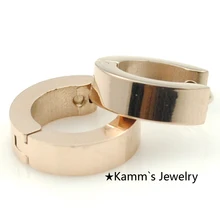 Хип-хоп серьги для мужчин серьги обруча розовое золото модные 316L Нержавеющая сталь Ювелирные рокер панк ke412