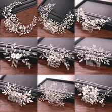 Свадебные стразы, жемчужные гребни невесты, аксессуары для волос, свадебные украшения для невесты, гребни для волос, женские Украшения для головы tocado novia