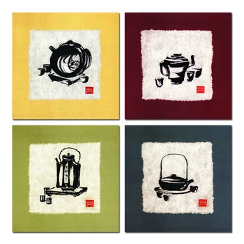 

High quality Oil painting the poster about "A tea set" wall picture paint on canvas for house bar wall stickers decor RZ-BB011