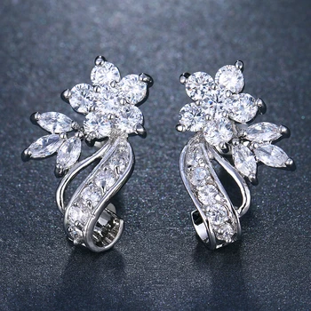 

EMMAYA Fashion Red CZ Crystal Earrings Colorful Flower Stud Earrings Rose Gold Color Earrings for Women Cheap Price