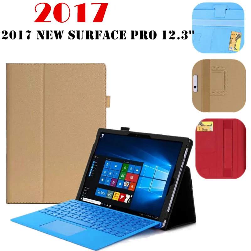 

NEWCOOL 2017 New Surface pro 5 Tablet Case For Microsoft Windows Surface pro 4 12.3'' Pro 3 Pro 4 Stand Leather Cover Case