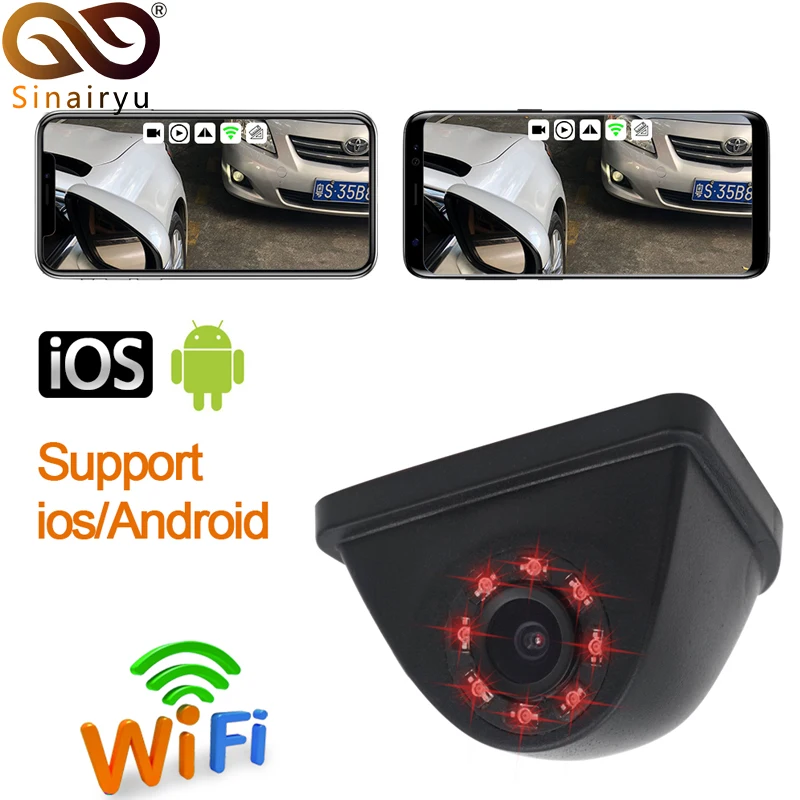 

Sinairyu Car Mini Wifi Weatherproof HD Night Vision Side View Camera For IOS and Android Front View Camera Cigarette lighter